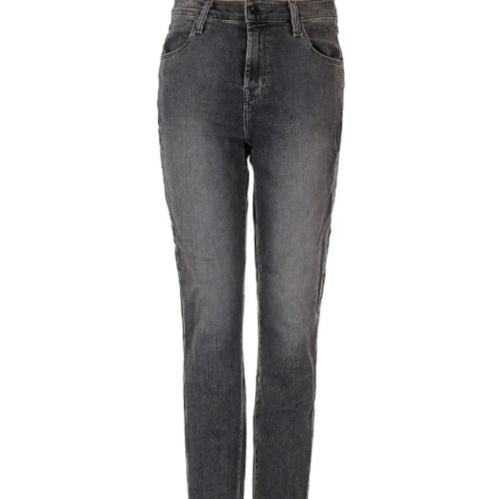 j brand jeans Sz 26 Women's Alana high rise crop distressed grey jean